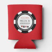 Casino Poker Chip Schwarz-weiß Red Vegas Wedding Dosenkühler (Rückseite)