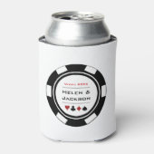 Casino Poker Chip Schwarz-weiß Vegas Wedding Dosenkühler (Kanne Vorderseite)