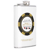 Casino Poker Chip Schwarzes Gold Weißer Geburtstag Flachmann (Rechts)