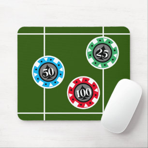 Casino Poker Chips auf Roulette Mousepad
