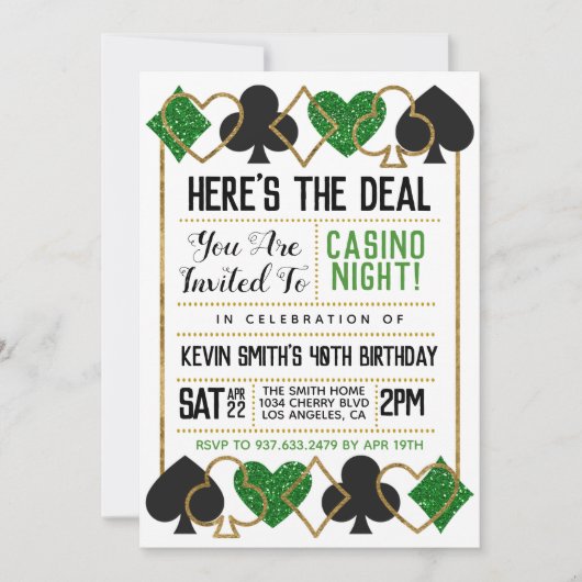 Casino Poker Einladung (Vorderseite)