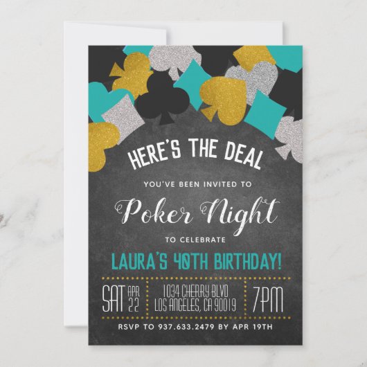 Casino Poker Einladung (Vorderseite)
