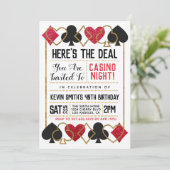 Casino Poker Einladung (Stehend Vorderseite)