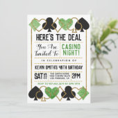 Casino Poker Einladung (Stehend Vorderseite)