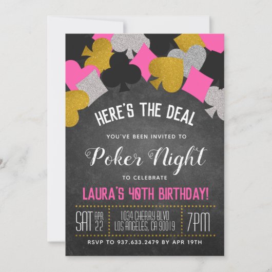 Casino Poker Einladung (Vorderseite)