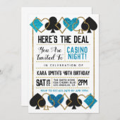 Casino Poker Einladung (Vorne/Hinten)