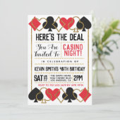 Casino Poker Einladung (Stehend Vorderseite)