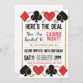 Casino Poker Einladung (Vorne/Hinten)