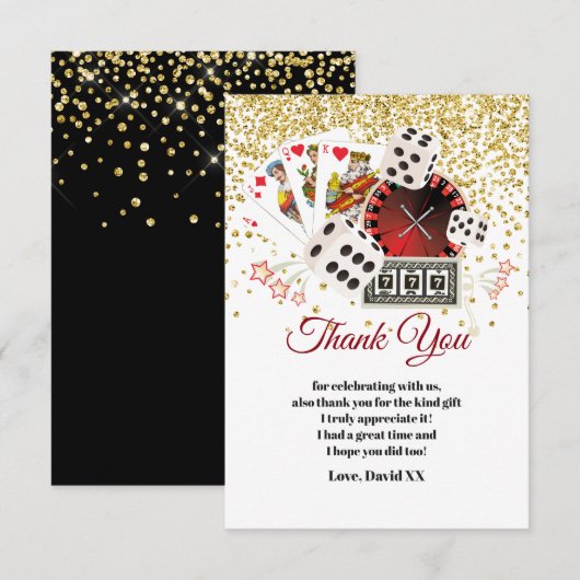 Casino, Poker, Erwachsene, danke Karte (Vorne/Hinten)