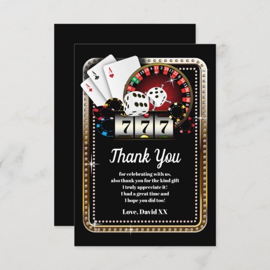 Casino, Poker, Erwachsene, danke Karte (Vorne/Hinten)