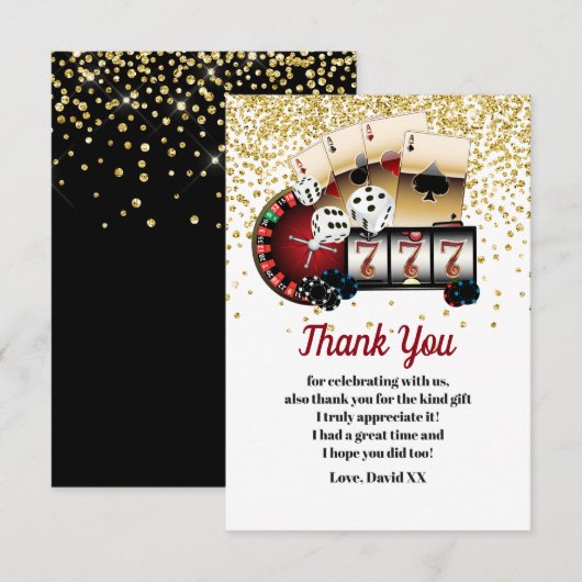 Casino, Poker, Erwachsene, danke Karte (Vorne/Hinten)
