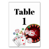 Casino, Poker, Erwachsener, Wein, Tischkarte Tischnummer (Vorderseite)