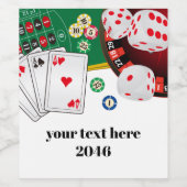 Casino, Poker, Erwachsener, Wein, Weinetikett, Auf Weinetikett (Einzelnes Label)
