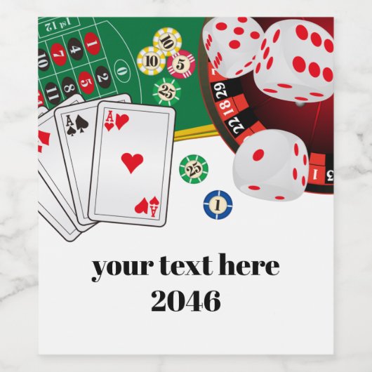 Casino, Poker, Erwachsener, Wein, Weinetikett, Auf Weinetikett (Einzelnes Label)