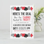 Casino Poker Geburtstag Einladung (Stehend Vorderseite)