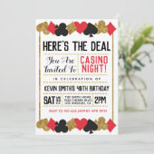 Casino Poker Geburtstag Einladung (Stehend Vorderseite)