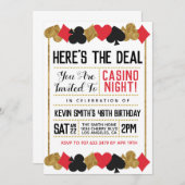Casino Poker Geburtstag Einladung (Vorne/Hinten)