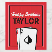 Casino Poker Geburtstag Weinflaschen Etiketten (Einzelnes Label)