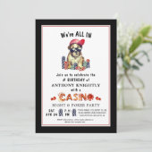 Casino Poker Geburtstagsparty Einladung (Stehend Vorderseite)