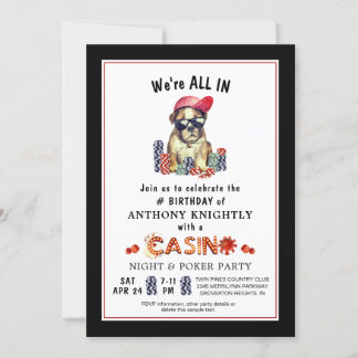 Casino Poker Geburtstagsparty Einladung