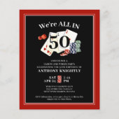 Casino Poker Geburtstagsparty Einladung (Vorderseite)