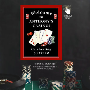 Casino Poker Geburtstagsparty Personalisiert Willk Poster
