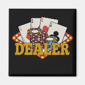 Casino Poker Händler Magnet (Vorne)