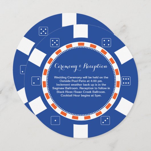 Casino Poker| Hochzeitsinformationen Einladung (Vorne/Hinten)
