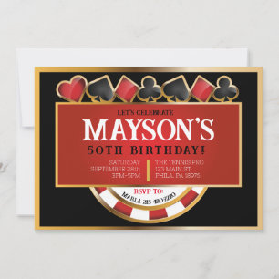 CASINO POKER Karten Einladung zur Geburtstagsparty