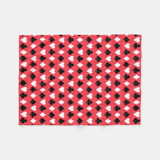 Casino Poker Kartenzeichen Fleecedecke (Vorderseite (Horizontal))