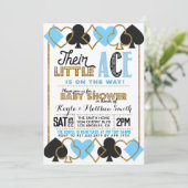 Casino Poker Kinderbettdusche Einladung (Stehend Vorderseite)