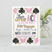 Casino Poker Kinderbettdusche Einladung (Stehend Vorderseite)