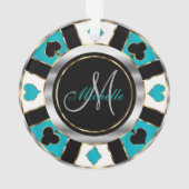 Casino Poker Monogram Chip - Aquamarin Ornament (Rückseite)