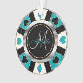 Casino Poker Monogram Chip - Aquamarin Ornament (Vorderseite)