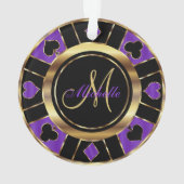 Casino Poker Monogram Chip - Lila Ornament (Rückseite)