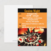 Casino Poker Night Party Einladung (Vorne/Hinten)