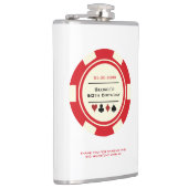 Casino Poker Rot und Creme Flachmann (Rechts)