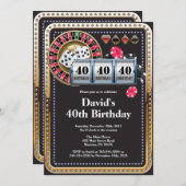 Casino Poker Spielkarte Geburtstag Einladung (Vorne/Hinten)