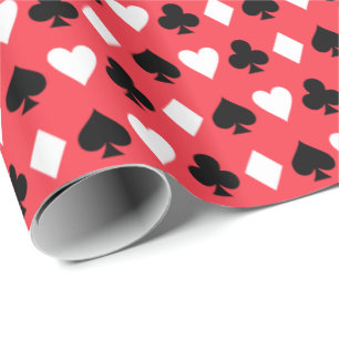Casino-Poker-Spielkartensymbole Muster Geschenkpapier