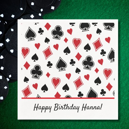 Casino Poker Themenkarte Zum Geburtstag Serviette