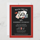 Casino Poker Überraschung Geburtstagsparty Einladung (Vorderseite)