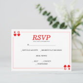 Casino Poker | Vegas Playing Cards Response Card RSVP Karte (Stehend Vorderseite)