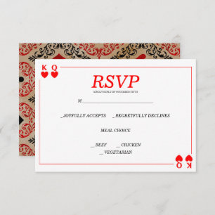 Casino Poker Vegas Playing Cards Response Card RSVP Karte