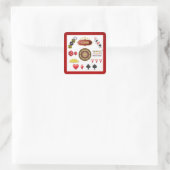 Casino Quadratischer Aufkleber (Tasche)
