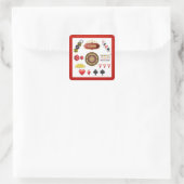 Casino Quadratischer Aufkleber (Tasche)