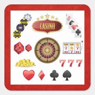 Casino Quadratischer Aufkleber
