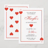 Casino Queen of Hearts Spielkarten Einladung (Vorne/Hinten)