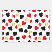 Casino Rot, Black and Gold Card Anzug Gambling Geschenkpapier Set (Vorderseite 2)