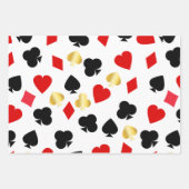 Casino Rot, Black and Gold Card Anzug Gambling Geschenkpapier Set (Vorderseite)