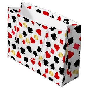 Casino Rot, Black and Gold Card Anzug Gambling Große Geschenktüte